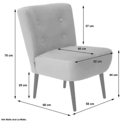 Wohnzimmer Sessel in Anthrazit - Rionja
