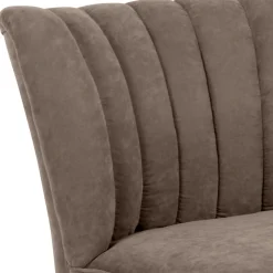 Wohnzimmer Sessel in Beigegrau Velours - Vomano