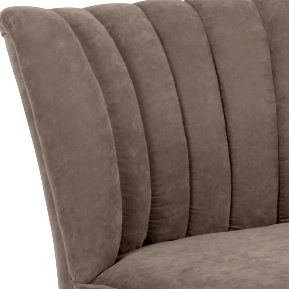 Wohnzimmer Sessel in Beigegrau Velours - Vomano