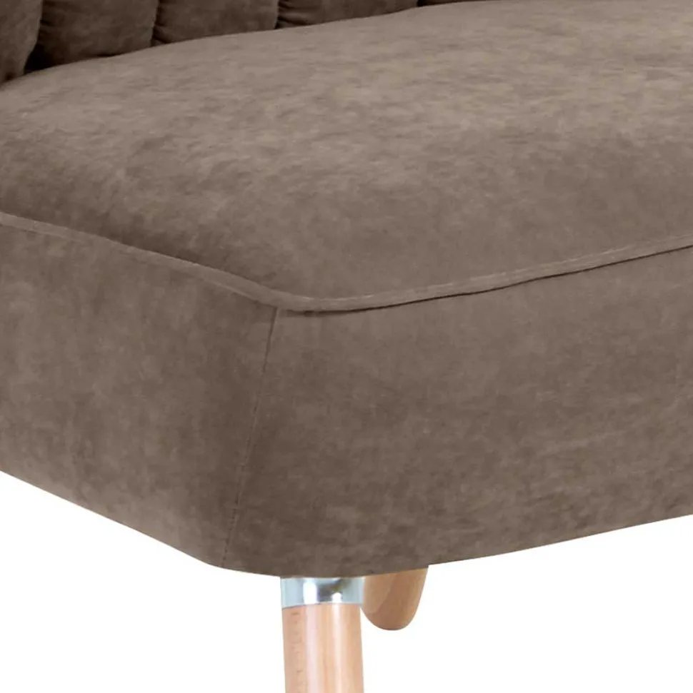 Wohnzimmer Sessel in Beigegrau Velours - Vomano