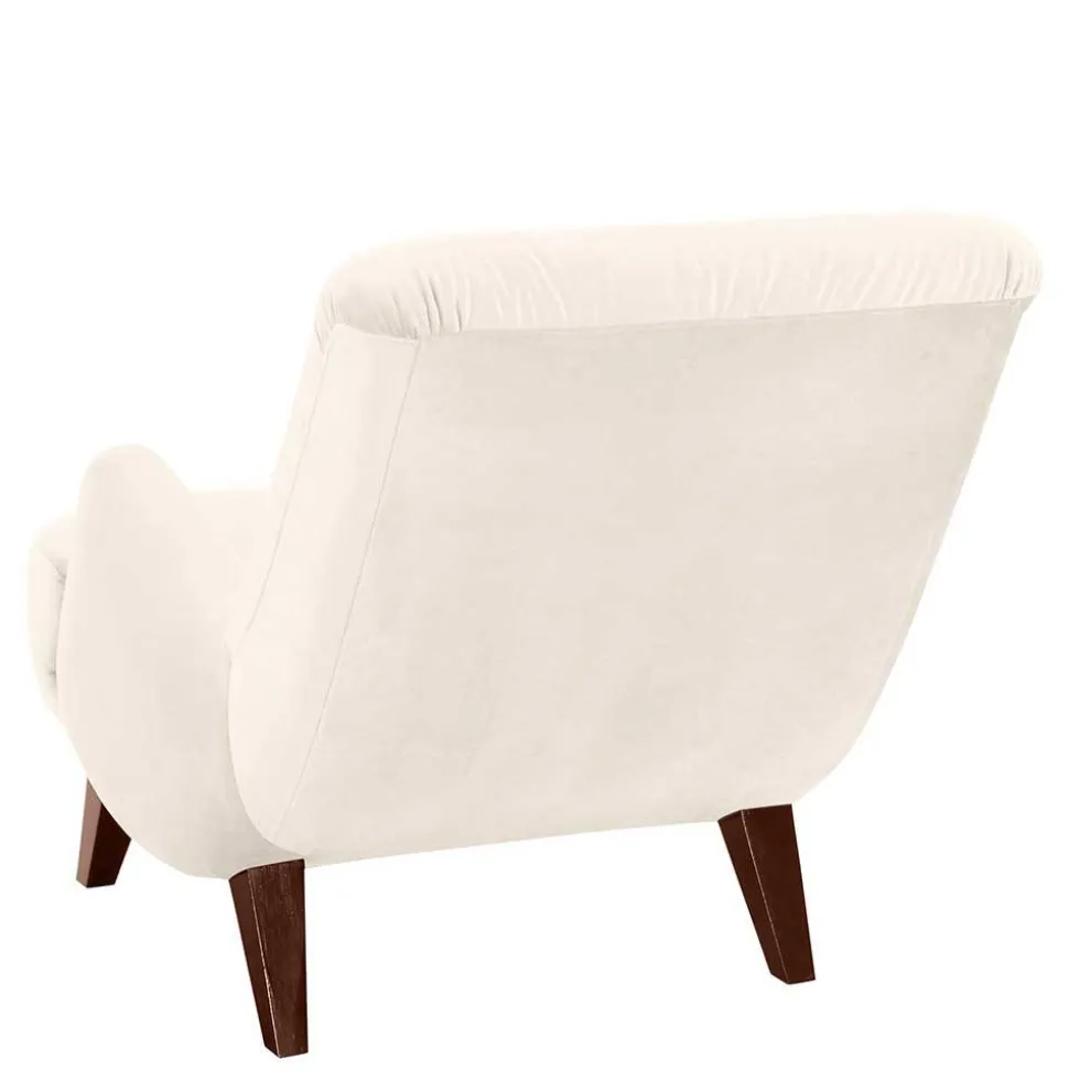 Wohnzimmer Sessel in Cremeweiß Samtvelours - Chalil