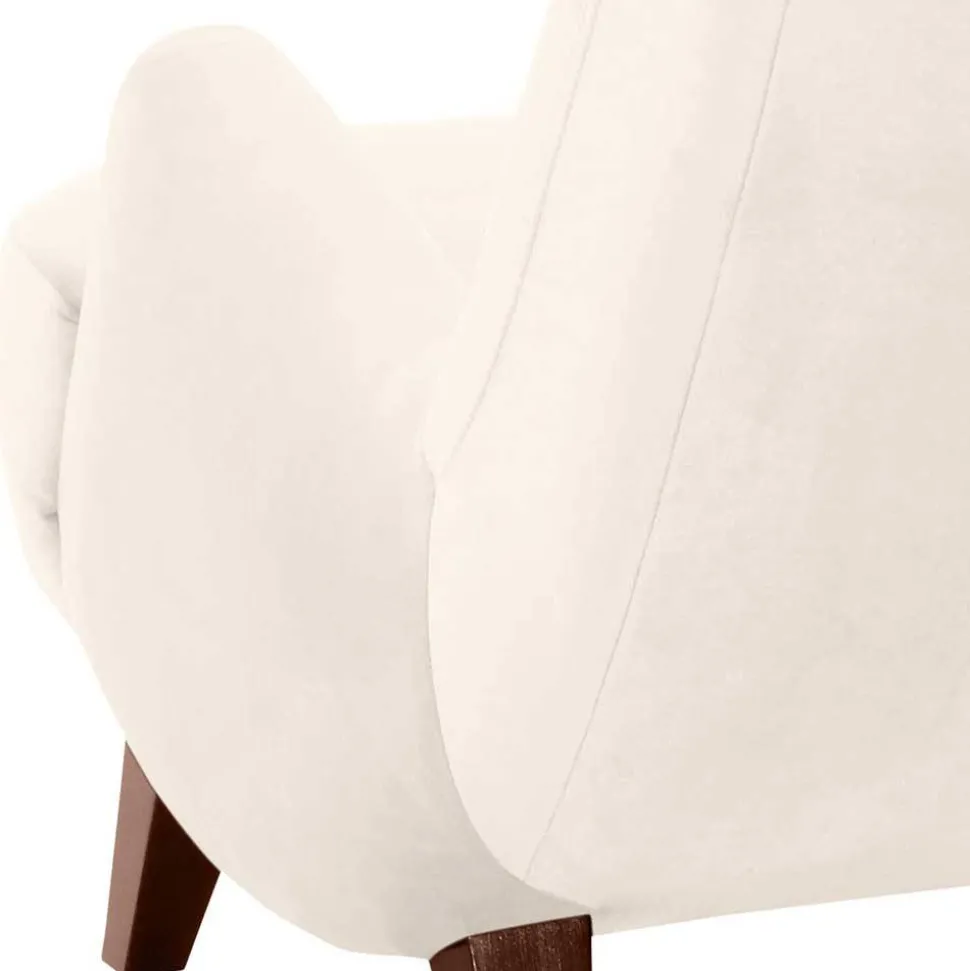Wohnzimmer Sessel in Cremeweiß Samtvelours - Chalil