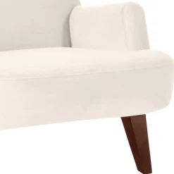 Wohnzimmer Sessel in Cremeweiß Samtvelours - Chalil