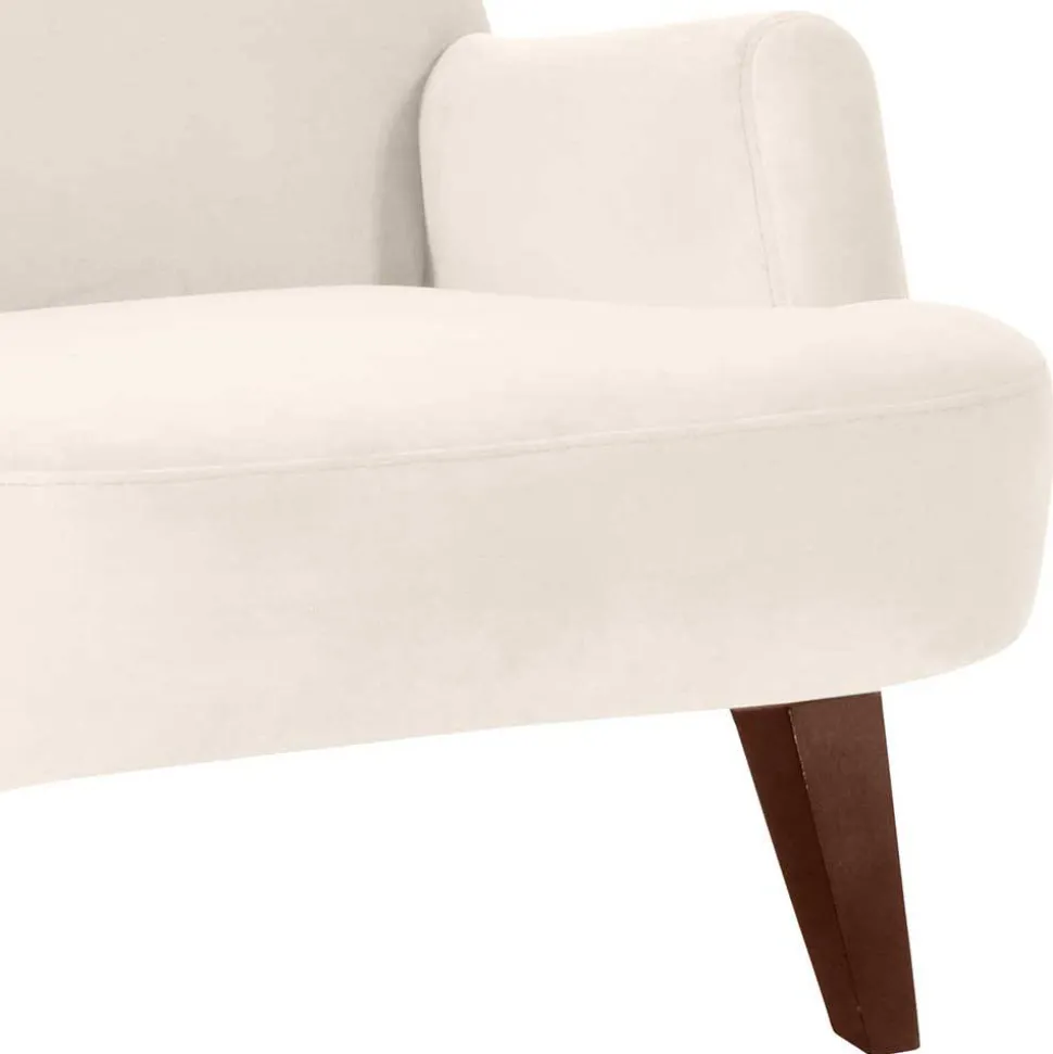Wohnzimmer Sessel in Cremeweiß Samtvelours - Chalil