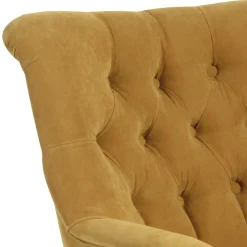 Wohnzimmer Sessel in Gelb Veloursbezug - Rosario