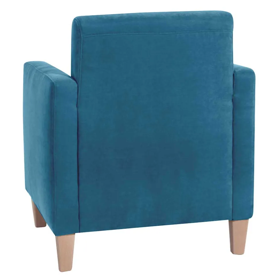 Wohnzimmer Sessel in Petrol Veloursbezug - Miragda