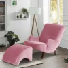 Wohnzimmer Sessel in Rosa und Nussbaum - Jily