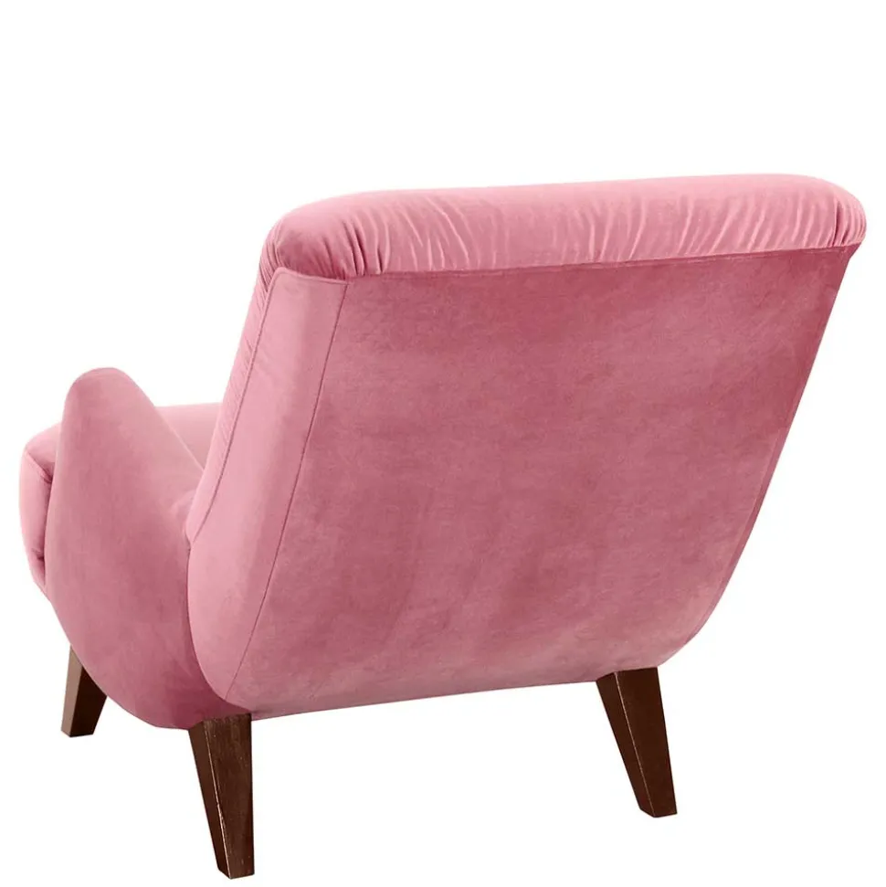 Wohnzimmer Sessel in Rosa und Nussbaum - Jily