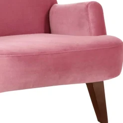Wohnzimmer Sessel in Rosa und Nussbaum - Jily