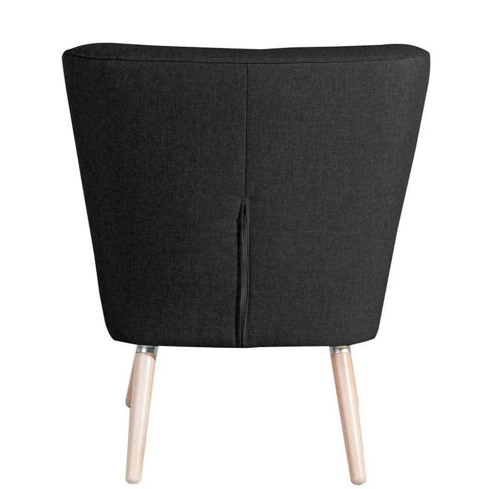 Wohnzimmer Sessel in Schwarz Stoffbezug - Adaliz