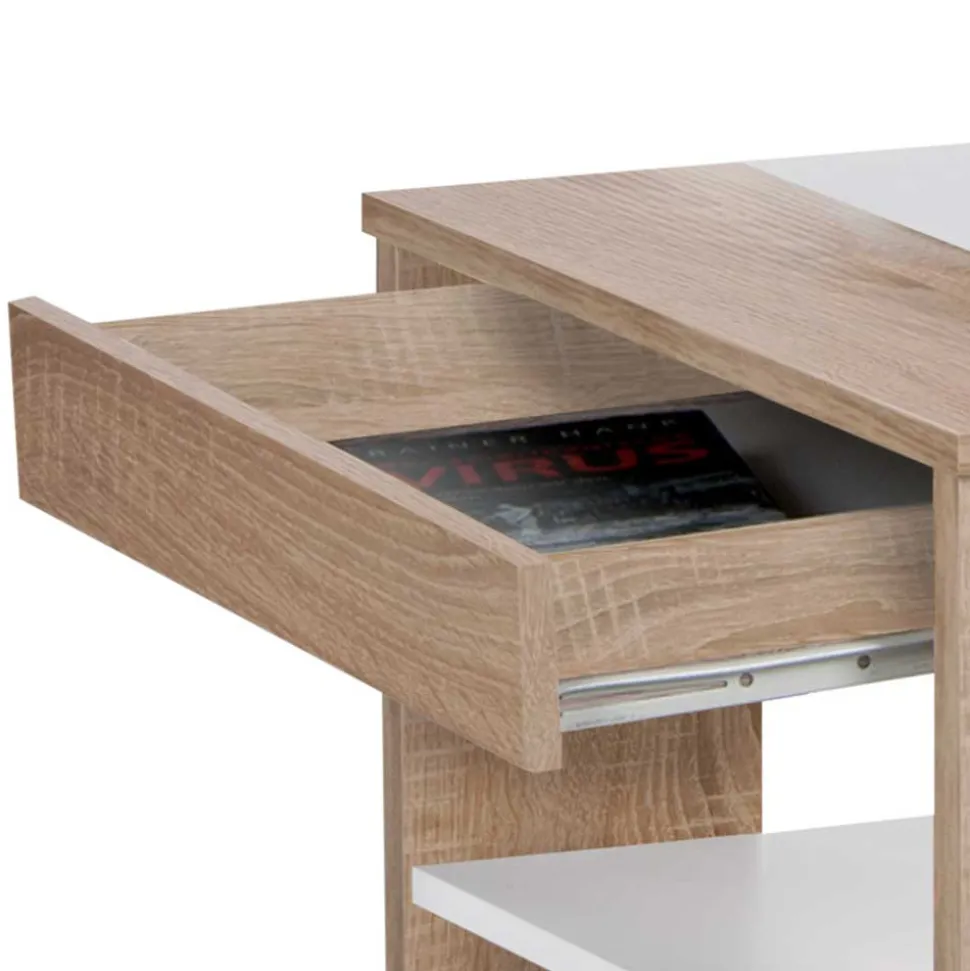 Wohnzimmer Tisch in Weiß & Sonoma-Eiche - Dranico