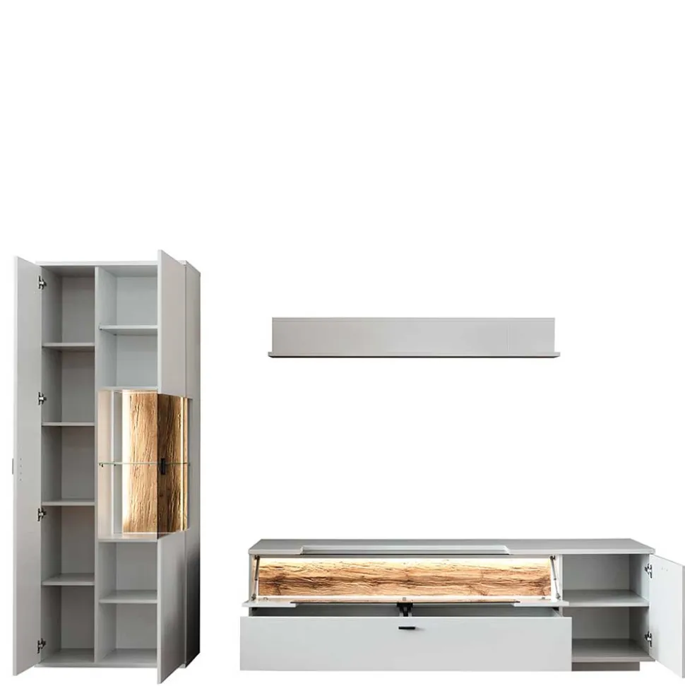 Wohnzimmer TV Anbauwand 270 cm breit - Apulco (dreiteilig)