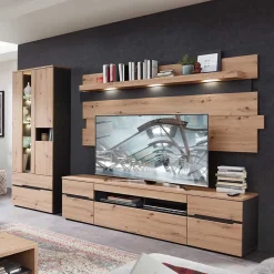 Wohnzimmer TV Anbauwand in Wildeiche - Kuetra (dreiteilig)