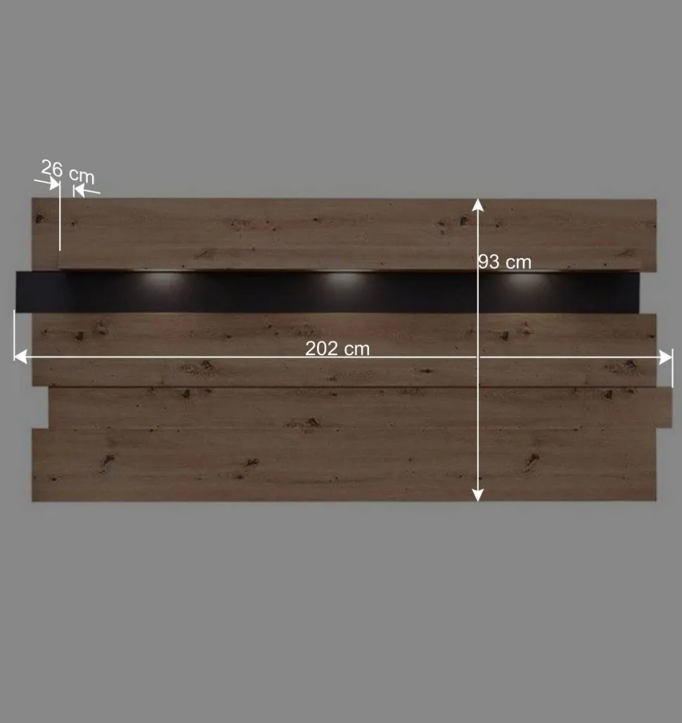 Wohnzimmer TV Anbauwand in Wildeiche - Kuetra (dreiteilig)