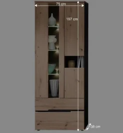 Wohnzimmer TV Anbauwand in Wildeiche - Kuetra (dreiteilig)