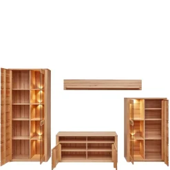 Wohnzimmer TV Anbauwand Möbelset - Amyonta (vierteilig)