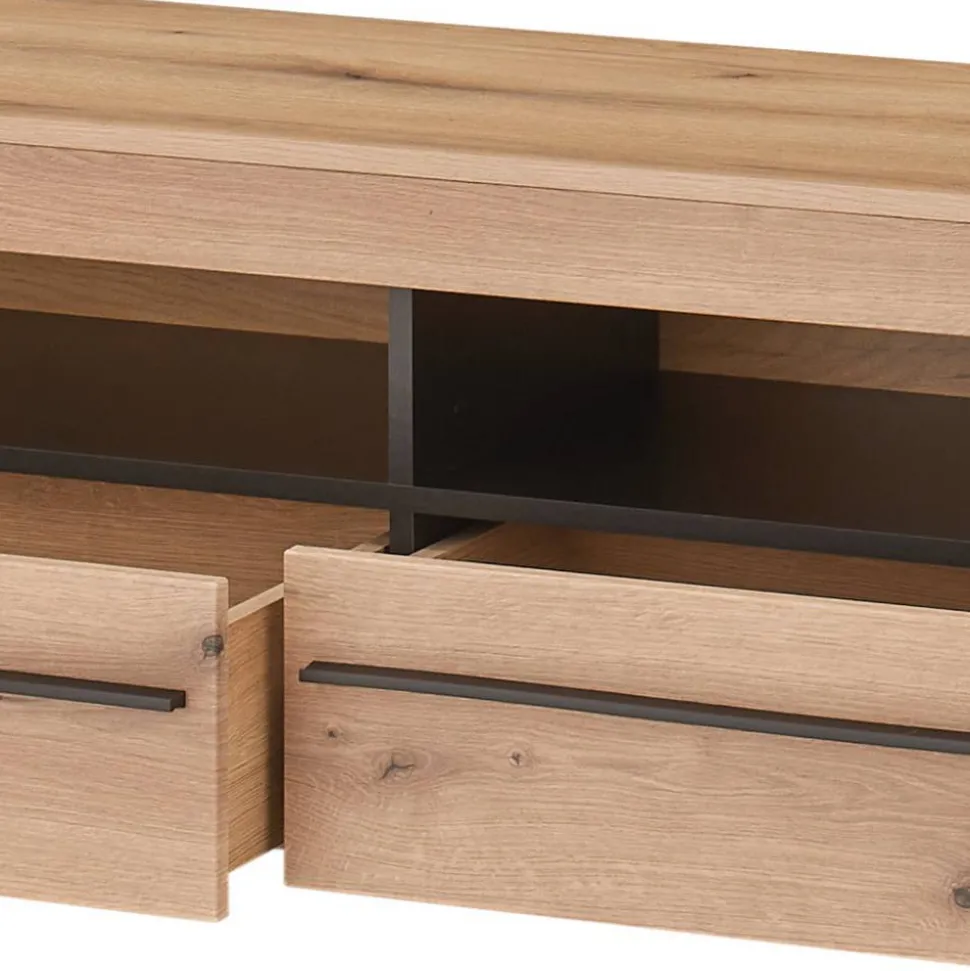 Wohnzimmer TV-Möbel-Set in Eiche - Brocus (vierteilig)