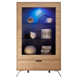 Wohnzimmer Vitrine im Eiche Dekor - Rodonda