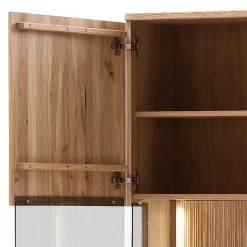 Wohnzimmer Vitrine in Eiche Bianco geölt - Crupean