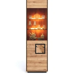 Wohnzimmer Vitrine mit Hirnholz Applikation - Shipper