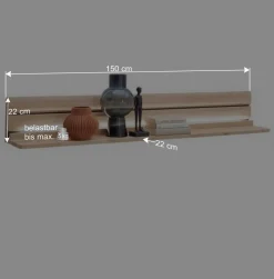 Wohnzimmer Wandboard aus hellem Massivholz - Azzurian