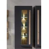 Wohnzimmer Wandvitrine in Dunkelgrau - Svanjon