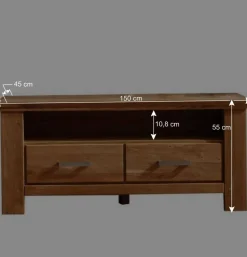 Wohnzimmer Wohnwand Ladressa aus Wildeiche geölt und gewachst (vierteilig)