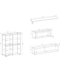 Wohnzimmer Wohnwandmöbel Kombi - Ahilav (vierteilig)