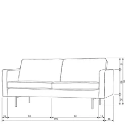 Wohnzimmer Zweisitzer in Beige Boucle - Glamoure