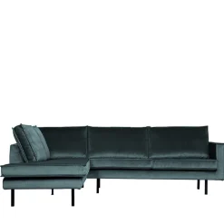 Wohnzimmercouch L-Design in Petrol Blau - Fledos