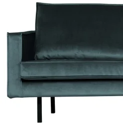 Wohnzimmercouch L-Design in Petrol Blau - Fledos