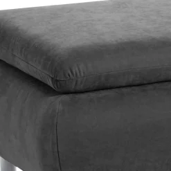 Wohnzimmerhocker in Anthrazit mit Chrom - Venezia