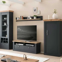 Wohnzimmermöbel TV Anbauwand Set - Lionel (vierteilig)