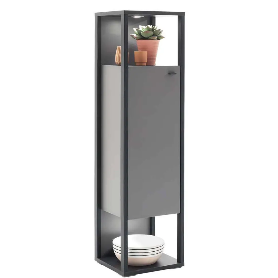 Wohnzimmermöbel TV Wand in Grau - Ridona (dreiteilig)