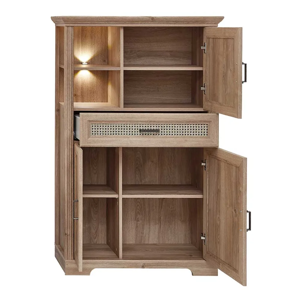 Wohnzimmerschrank in Eiche Optik mit LED - Barack
