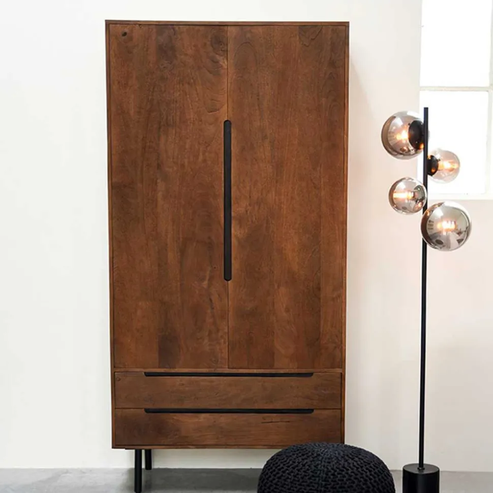 Wohnzimmerschrank in Mangoholz Dunkelbraun - Enija