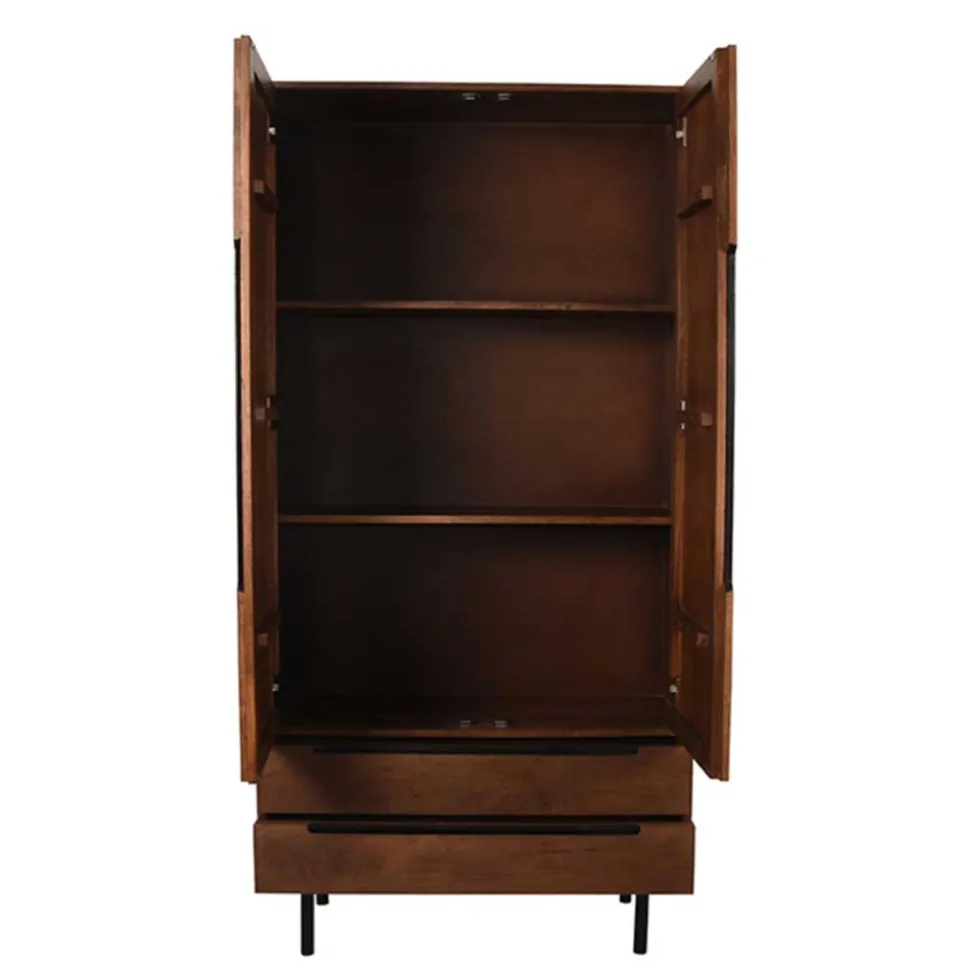 Wohnzimmerschrank in Mangoholz Dunkelbraun - Enija