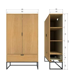 Wohnzimmerschrank mit Doppeltür und Schublade - Ariadelco