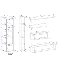 Wohnzimmerschränke & Regale Kombi - Nonessia (sechsteilig)