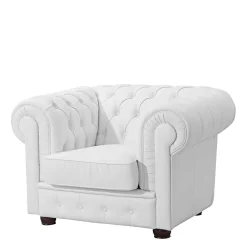 Wohnzimmersessel aus Leder in Weiß - Dossera