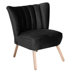 Wohnzimmersessel in Schwarz Samtvelours - Vulias