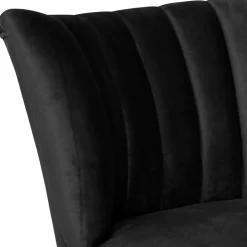 Wohnzimmersessel in Schwarz Samtvelours - Vulias