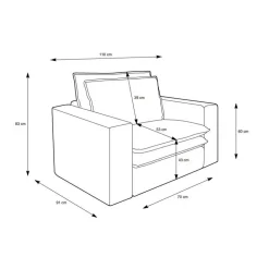 Wohnzimmersessel und Hocker Set - Ruffos (zweiteilig)