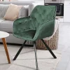 Wohnzimmerstuhl mit Armlehnen in Grün Samt - Relindo