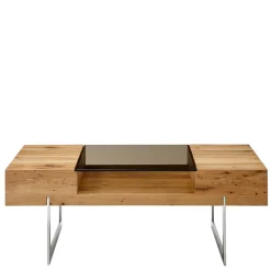 Wohnzimmertisch aus Rauchglas und Asteiche Furnier - Valjita