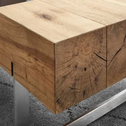 Wohnzimmertisch aus Rauchglas und Asteiche Furnier - Valjita