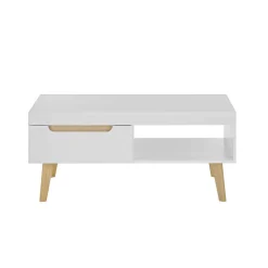 Wohnzimmertisch in Weiß und Eiche - Ginko