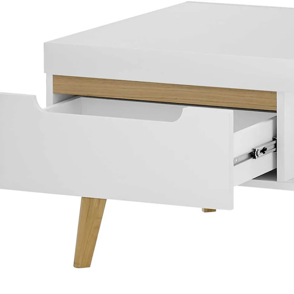 Wohnzimmertisch in Weiß und Eiche - Ginko