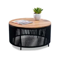 Wohnzimmertisch mit Akazienholz Platte - Boom