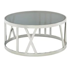 Wohnzimmertisch mit Glasplatte in Schwarz getönt - Julado